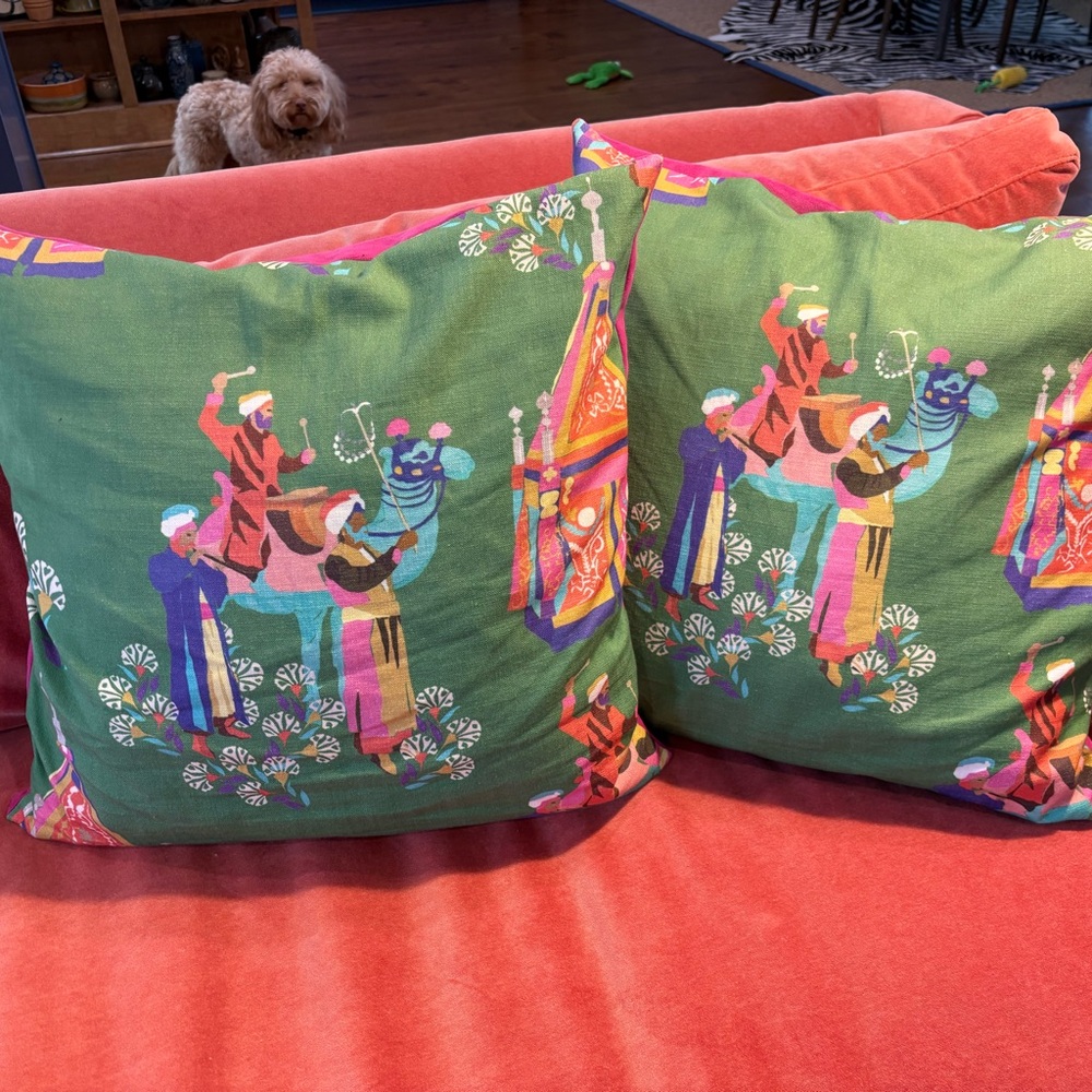 Artistic Chinoiserie Green Pillows